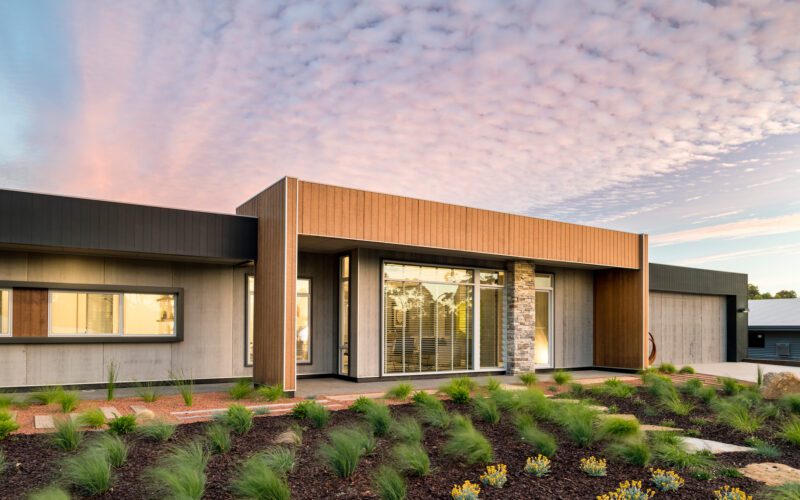 Sunset over one of rural building company