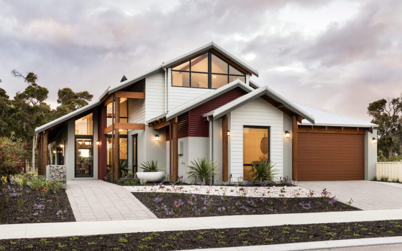 front elevation of rural building company home