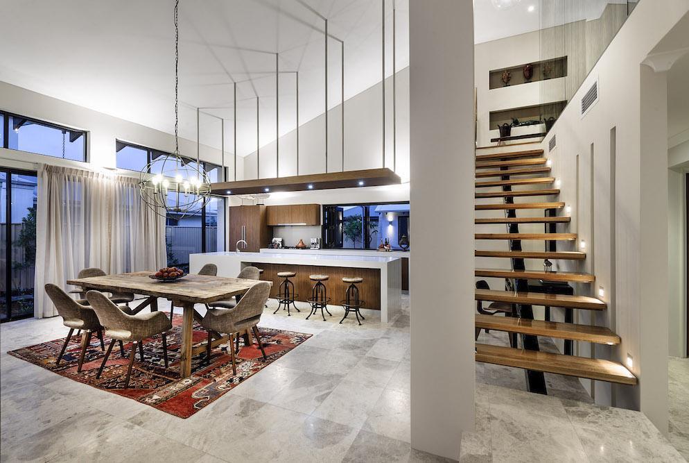 bright open plan kitchen with an island