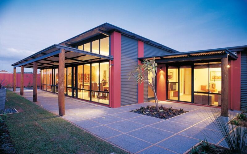 external front elevation or rural building company house design