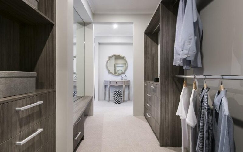 walk in wardrobe with mirror