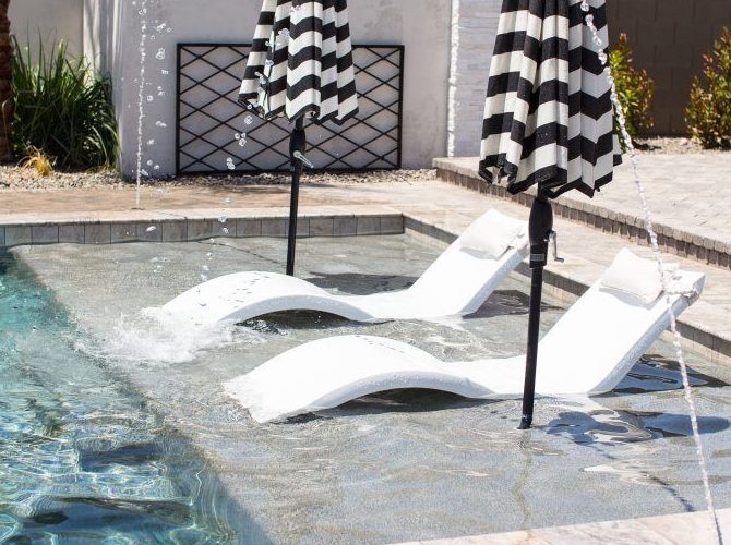 shallow pool ledge seating