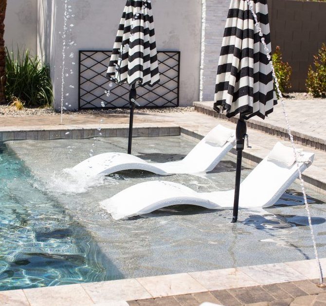 shallow pool ledge seating