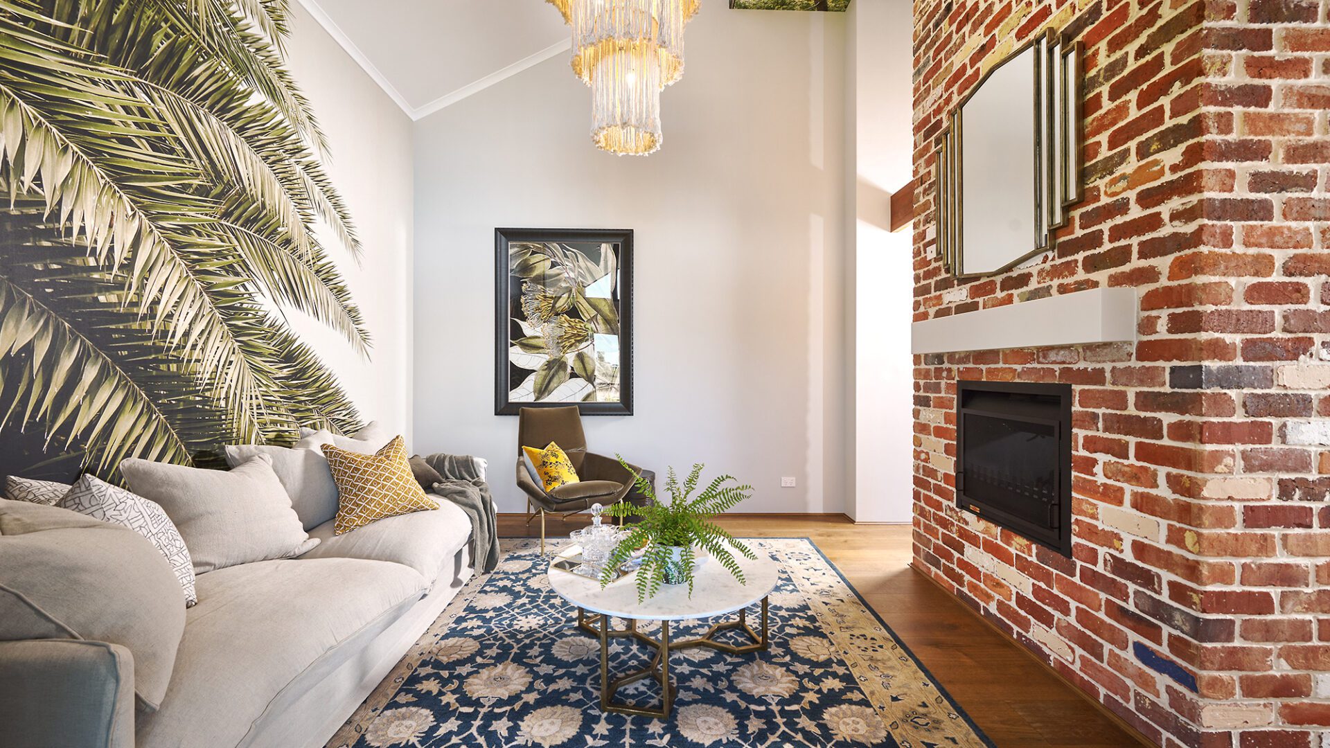 cosy living space with fireplace
