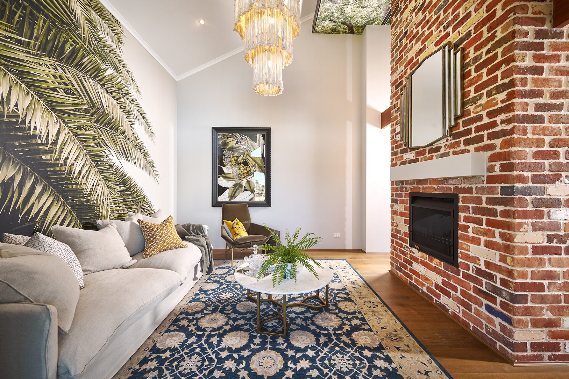 cosy living space with fireplace