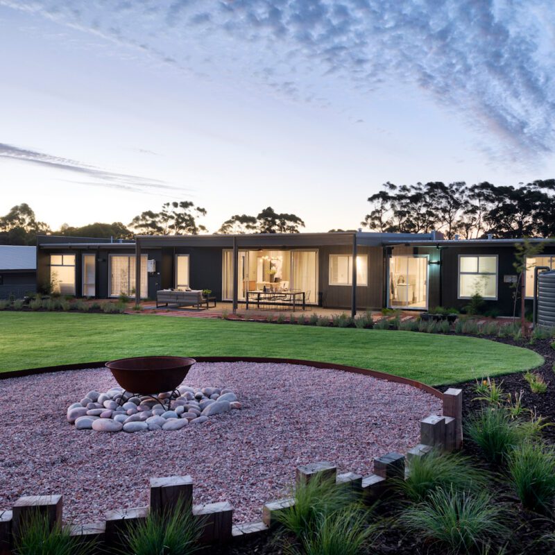 fire pit area of a country home