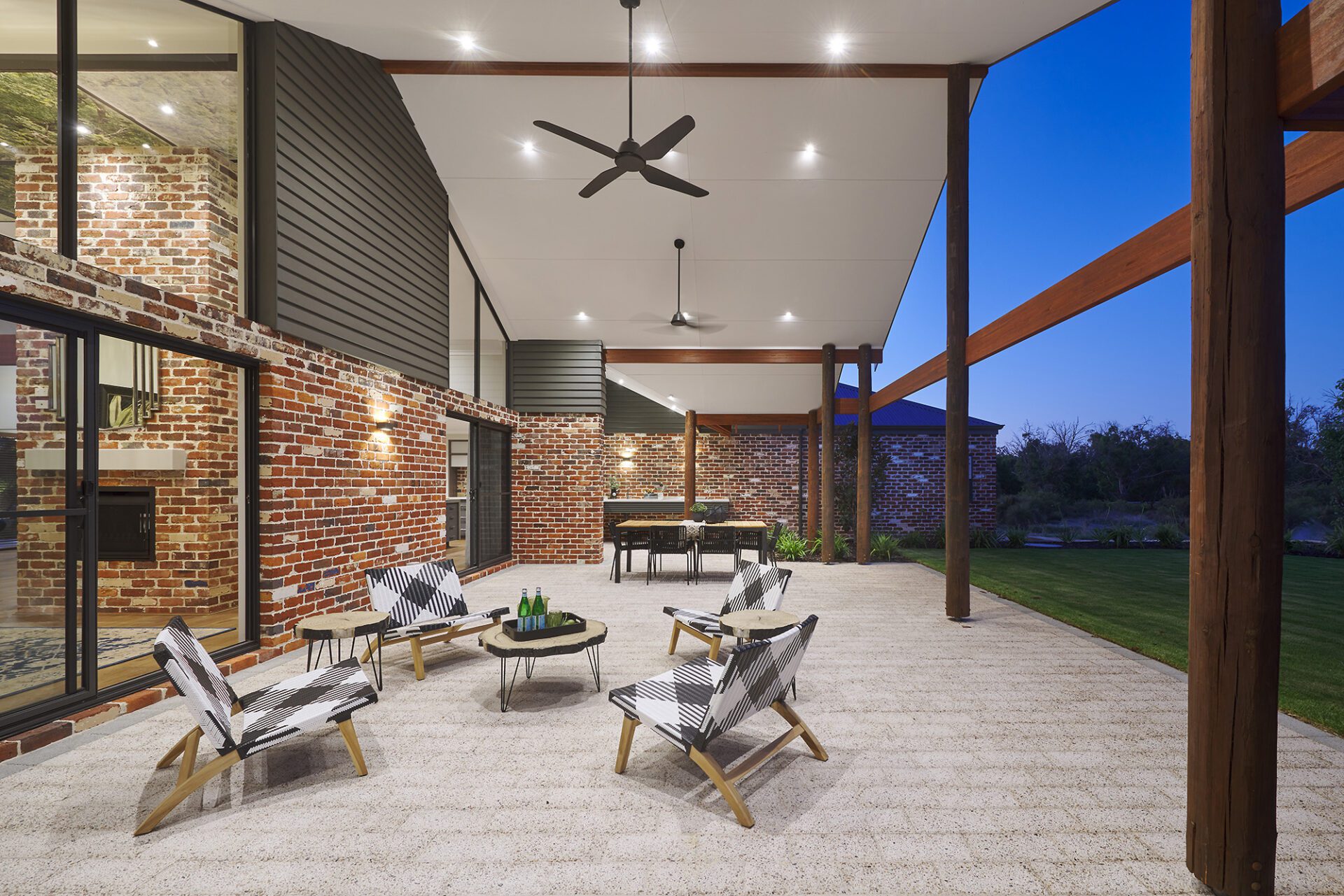 covered alfresco area with country views