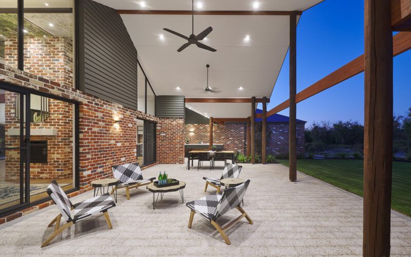 covered alfresco area with country views