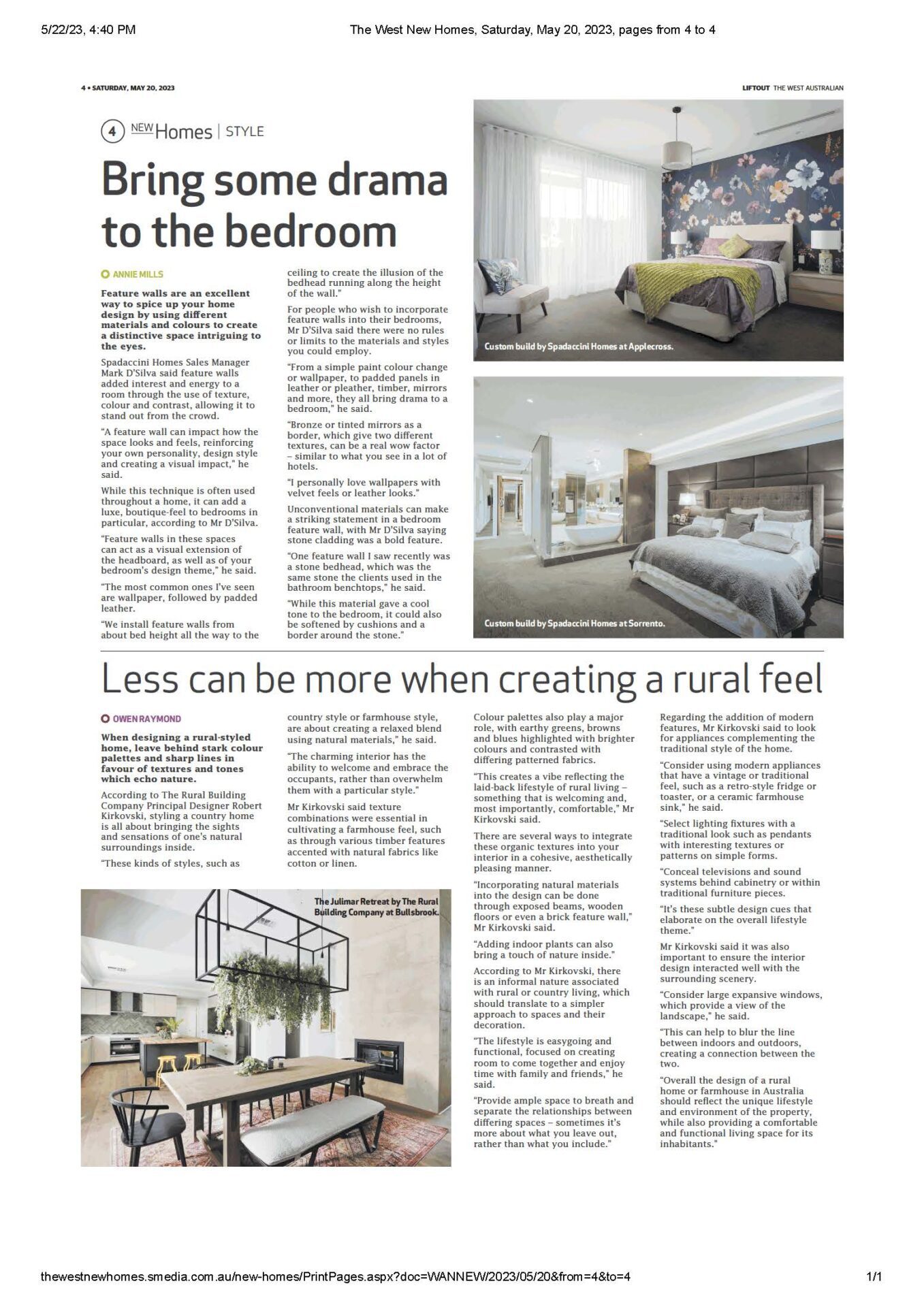 less can be more - the west new homes feature article