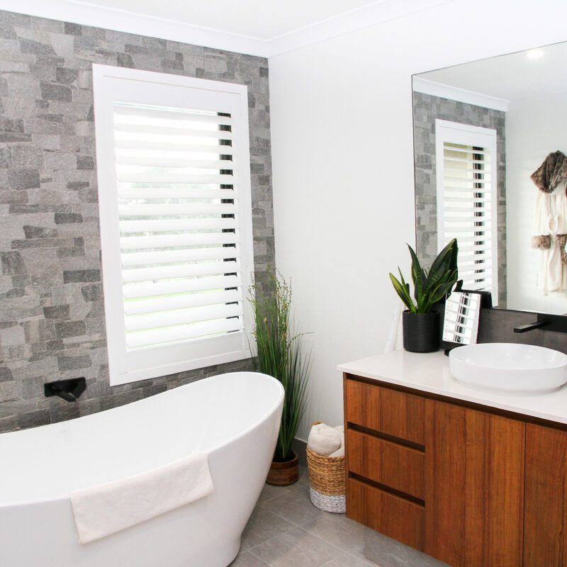 bathroom with freestanding bath