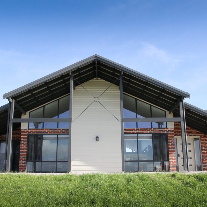 front elevation of country home