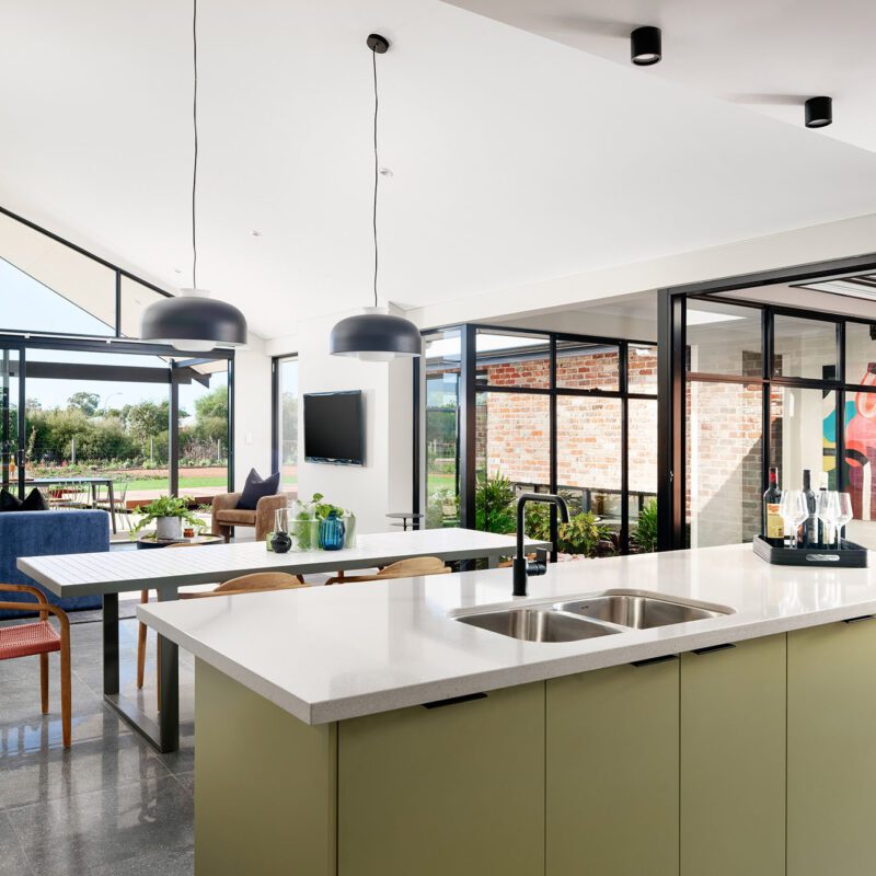 Sage green kitchen cabinets