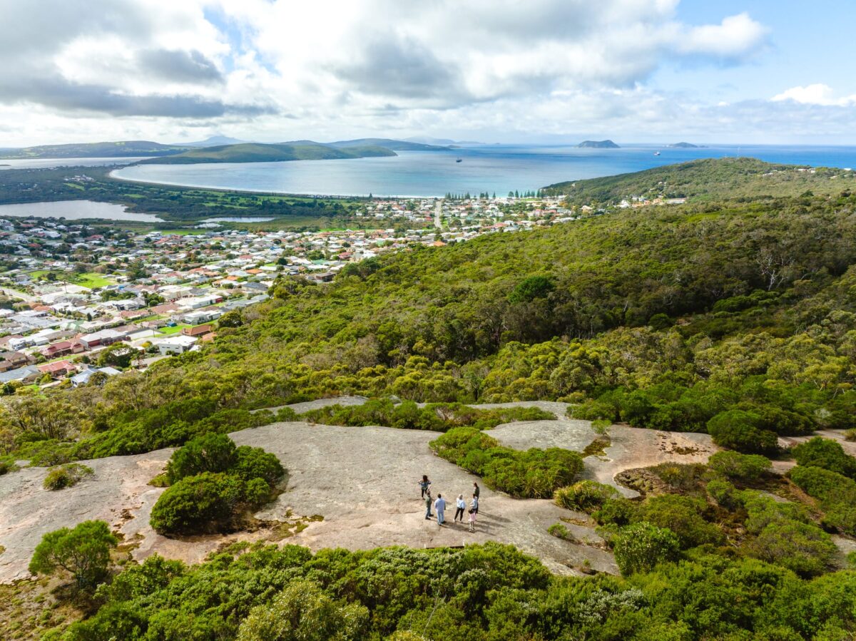 Forested hills above Wilson Inlet at Denmark, Western Australia, where Rural Building Co. builds country and coastal homes.