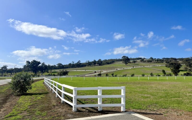 Farmland at Torbay running down toward the coast west of Albany, in the Great Southern region of Western Australia.